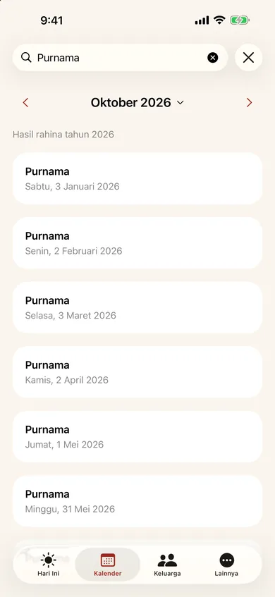 Hasil pencarian Purnama pada tahun 2026