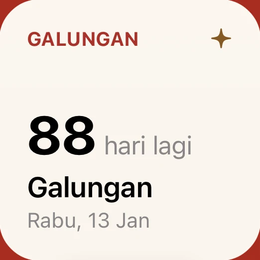 Widget Rahina menghitung mundur Galungan